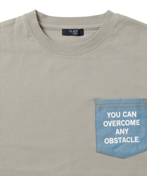 GLAZOS(グラソス)の「タフ天竺・ドロップショルダーデニムポケット5分袖Tシャツ(Tシャツ/カットソー・キッズ・ブラック/グレー/カーキ・170cm/130cm/140cm/150cm/160cm)」の10枚目の写真