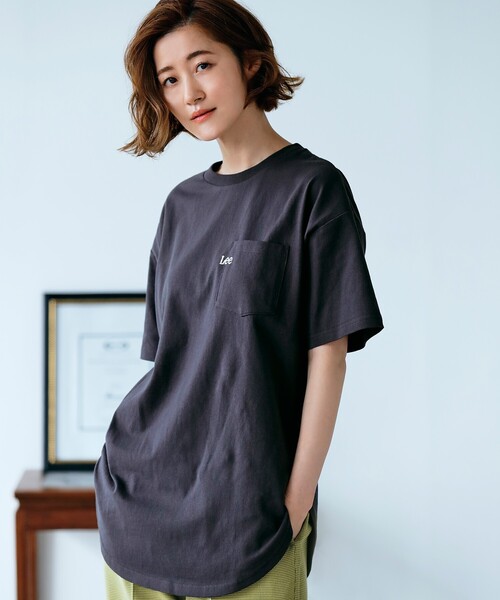 Lee(リー)の「【Lee】別注ラウンドヘムロングTシャツ(Tシャツ/カットソー・レディース・グリーン/グレー系その他/アイボリー・02)」の3枚目の写真