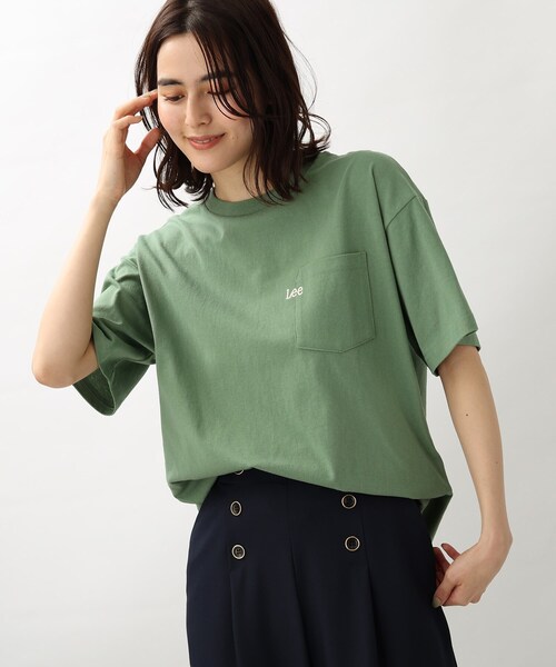 Lee(リー)の「【Lee】別注ラウンドヘムロングTシャツ(Tシャツ/カットソー・レディース・グリーン/グレー系その他/アイボリー・02)」の1枚目の写真