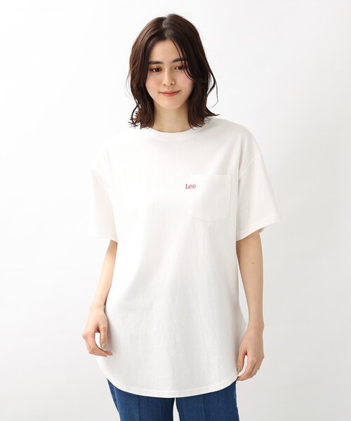 Lee(リー)の「【Lee】別注ラウンドヘムロングTシャツ(Tシャツ/カットソー・レディース・グリーン/グレー系その他/アイボリー・02)」の4枚目の写真