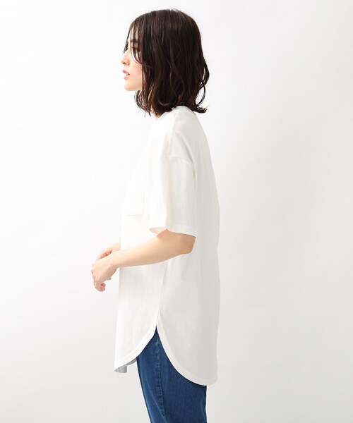 Lee(リー)の「【Lee】別注ラウンドヘムロングTシャツ(Tシャツ/カットソー・レディース・グリーン/グレー系その他/アイボリー・02)」の5枚目の写真