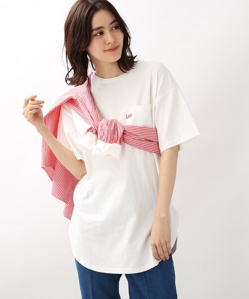 Lee(リー)の「【Lee】別注ラウンドヘムロングTシャツ(Tシャツ/カットソー・レディース・グリーン/グレー系その他/アイボリー・02)」の13枚目の写真