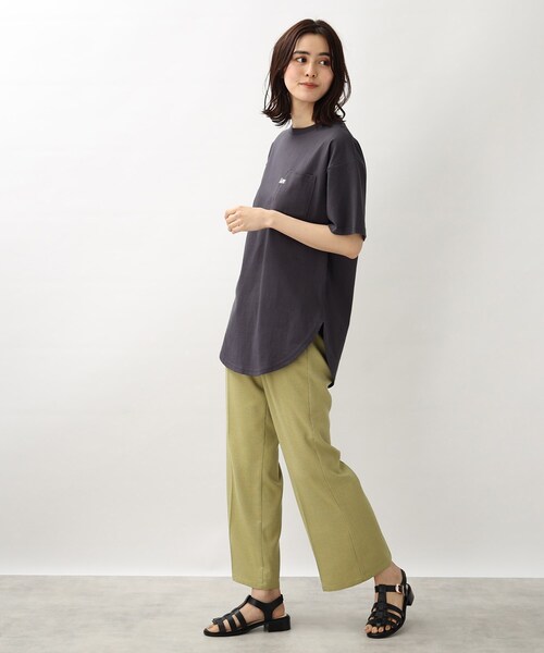 Lee(リー)の「【Lee】別注ラウンドヘムロングTシャツ(Tシャツ/カットソー・レディース・グリーン/グレー系その他/アイボリー・02)」の18枚目の写真