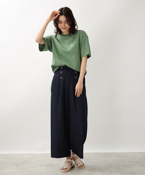 Lee(リー)の「【Lee】別注ラウンドヘムロングTシャツ(Tシャツ/カットソー・レディース・グリーン/グレー系その他/アイボリー・02)」の19枚目の写真