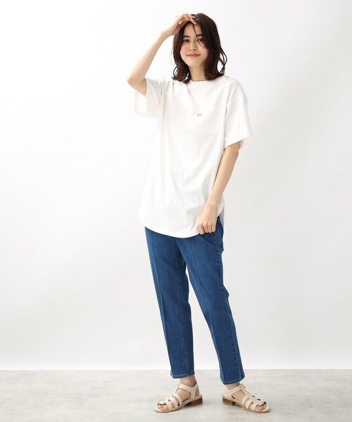 Lee(リー)の「【Lee】別注ラウンドヘムロングTシャツ(Tシャツ/カットソー・レディース・グリーン/グレー系その他/アイボリー・02)」の21枚目の写真