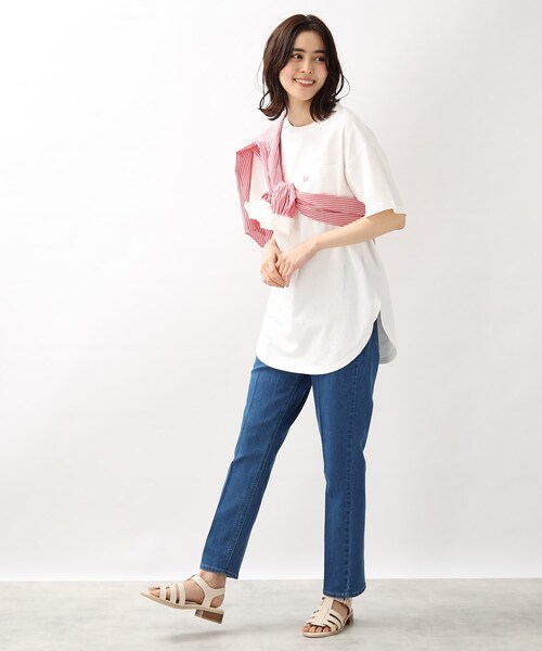 Lee(リー)の「【Lee】別注ラウンドヘムロングTシャツ(Tシャツ/カットソー・レディース・グリーン/グレー系その他/アイボリー・02)」の22枚目の写真
