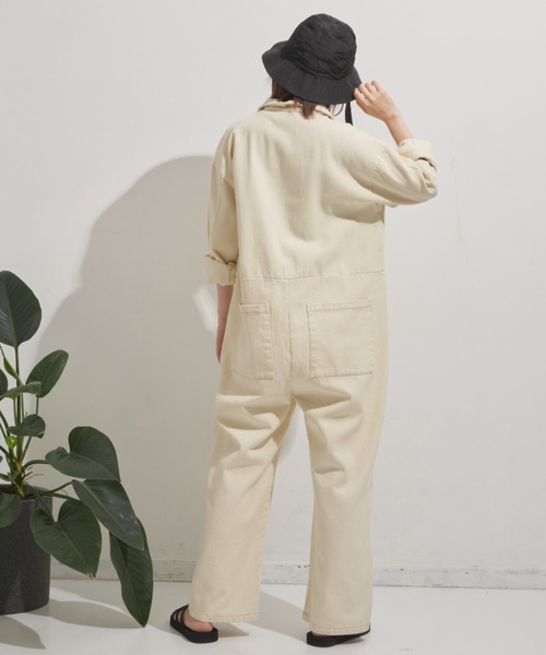 MERLOT（メルロー）の「シンプルオールインワン（つなぎ/オールインワン・レディース・ホワイト/インディゴブルー・FREE）」の7枚目の写真