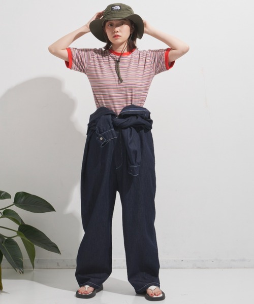 MERLOT（メルロー）の「シンプルオールインワン（つなぎ/オールインワン・レディース・ホワイト/インディゴブルー・FREE）」の9枚目の写真