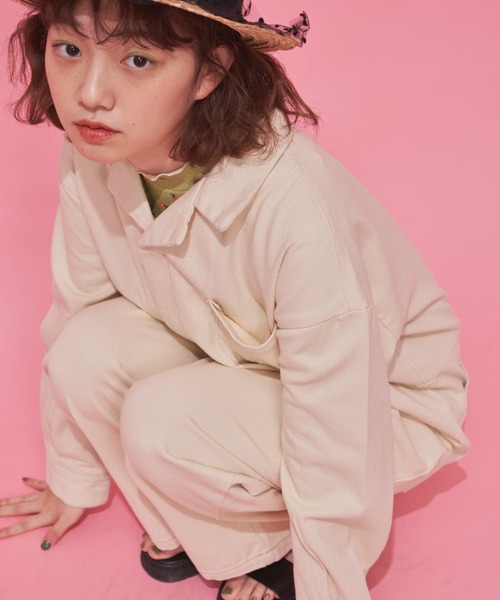 MERLOT（メルロー）の「シンプルオールインワン（つなぎ/オールインワン・レディース・ホワイト/インディゴブルー・FREE）」の8枚目の写真