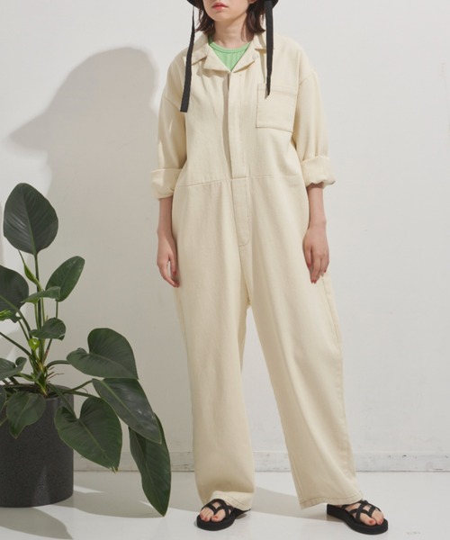 MERLOT（メルロー）の「シンプルオールインワン（つなぎ/オールインワン・レディース・ホワイト/インディゴブルー・FREE）」の15枚目の写真