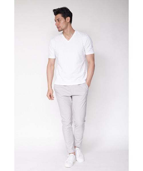 HIGH STREET（ハイストリート）の「HIGH STREET∴リンクスフラワーVネックＴシャツ（Tシャツ/カットソー・メンズ・ネイビー/グレー/オフホワイト/ライトグリーン・LL/M/L）」の5枚目の写真