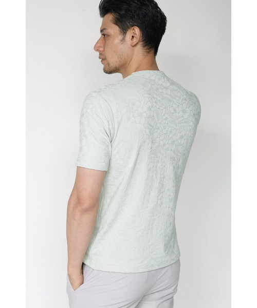 HIGH STREET（ハイストリート）の「HIGH STREET∴リンクスフラワーVネックＴシャツ（Tシャツ/カットソー・メンズ・ネイビー/グレー/オフホワイト/ライトグリーン・LL/M/L）」の8枚目の写真