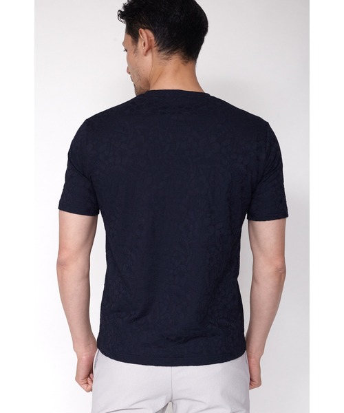 HIGH STREET（ハイストリート）の「HIGH STREET∴リンクスフラワーVネックＴシャツ（Tシャツ/カットソー・メンズ・ネイビー/グレー/オフホワイト/ライトグリーン・LL/M/L）」の11枚目の写真