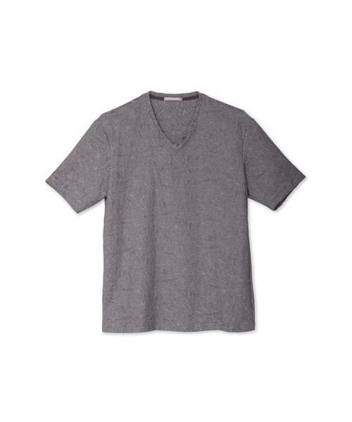 HIGH STREET（ハイストリート）の「HIGH STREET∴リンクスフラワーVネックＴシャツ（Tシャツ/カットソー・メンズ・ネイビー/グレー/オフホワイト/ライトグリーン・LL/M/L）」の19枚目の写真