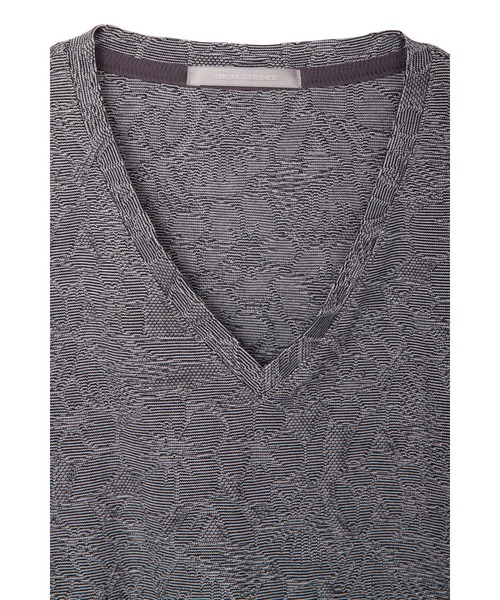 HIGH STREET（ハイストリート）の「HIGH STREET∴リンクスフラワーVネックＴシャツ（Tシャツ/カットソー・メンズ・ネイビー/グレー/オフホワイト/ライトグリーン・LL/M/L）」の20枚目の写真