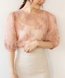 マルチウェイフラワーレース刺繍ブラウス
