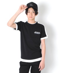 GLAZOS | Ｗフェイス・袖ライン半袖Ｔシャツ(Tシャツ/カットソー)