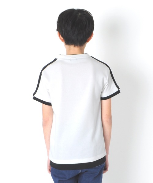 GLAZOS（グラソス）の「Ｗフェイス・袖ライン半袖Ｔシャツ（Tシャツ/カットソー・キッズ・ホワイト/ブラック/ブルー・130cm/140cm/150cm/160cm/170cm）」の16枚目の写真