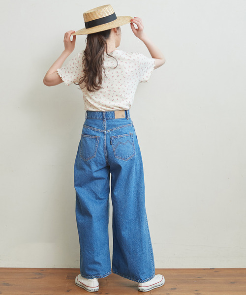 CHILD WOMAN(チャイルドウーマン)の「フライス小花プリント 半袖プルオーバー(Tシャツ/カットソー・レディース・アイボリー/ブルー・FREE)」の17枚目の写真