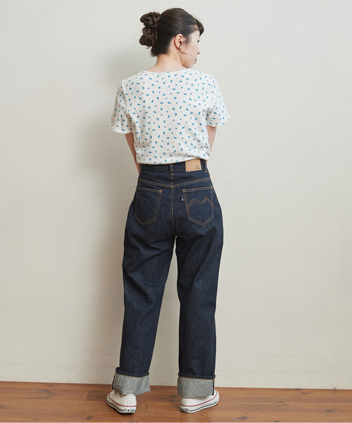 CHILD WOMAN(チャイルドウーマン)の「フライス小花プリント 半袖プルオーバー(Tシャツ/カットソー・レディース・アイボリー/ブルー・FREE)」の6枚目の写真