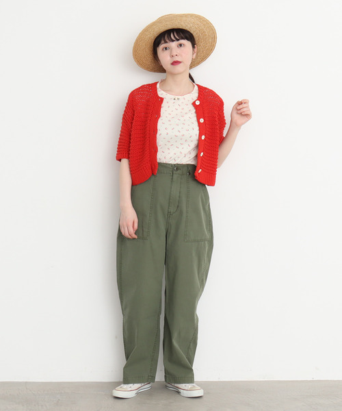 CHILD WOMAN(チャイルドウーマン)の「フライス小花プリント 半袖プルオーバー(Tシャツ/カットソー・レディース・アイボリー/ブルー・FREE)」の10枚目の写真