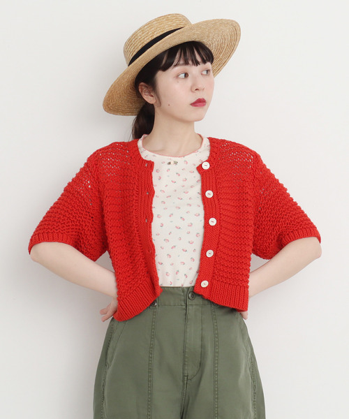 CHILD WOMAN(チャイルドウーマン)の「フライス小花プリント 半袖プルオーバー(Tシャツ/カットソー・レディース・アイボリー/ブルー・FREE)」の9枚目の写真