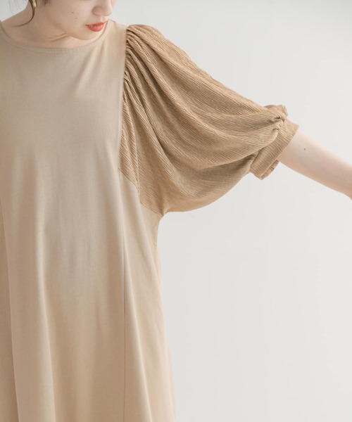 ITEMS URBANRESEARCH（アイテムズ アーバンリサーチ）の「ソデドッキングワンピース（ワンピース・レディース・ブラック/ベージュ/ブルー・FREE）」の13枚目の写真