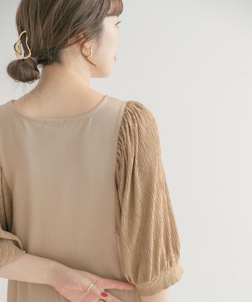 ITEMS URBANRESEARCH（アイテムズ アーバンリサーチ）の「ソデドッキングワンピース（ワンピース・レディース・ブラック/ベージュ/ブルー・FREE）」の15枚目の写真