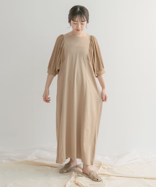 ITEMS URBANRESEARCH（アイテムズ アーバンリサーチ）の「ソデドッキングワンピース（ワンピース・レディース・ブラック/ベージュ/ブルー・FREE）」の18枚目の写真