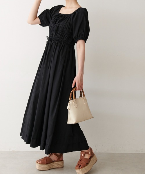 FREE'S MART（フリーズマート）の「◆シャーリングギャザーウエストマークワンピース（ワンピース・レディース・イエロー/ブルー/ブラック・SMALL/MEDIUM）」の8枚目の写真