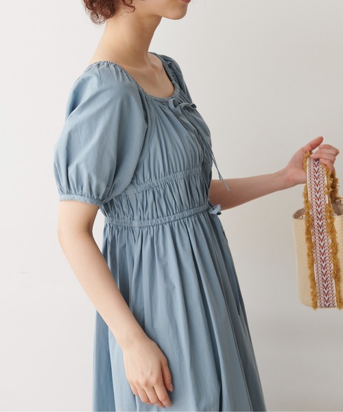 FREE'S MART（フリーズマート）の「◆シャーリングギャザーウエストマークワンピース（ワンピース・レディース・イエロー/ブルー/ブラック・SMALL/MEDIUM）」の21枚目の写真