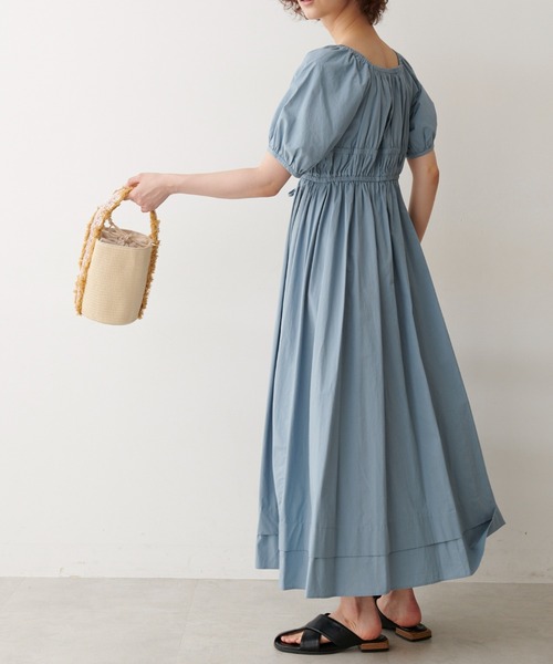 FREE'S MART（フリーズマート）の「◆シャーリングギャザーウエストマークワンピース（ワンピース・レディース・イエロー/ブルー/ブラック・SMALL/MEDIUM）」の9枚目の写真