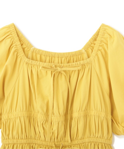 FREE'S MART（フリーズマート）の「◆シャーリングギャザーウエストマークワンピース（ワンピース・レディース・イエロー/ブルー/ブラック・SMALL/MEDIUM）」の11枚目の写真
