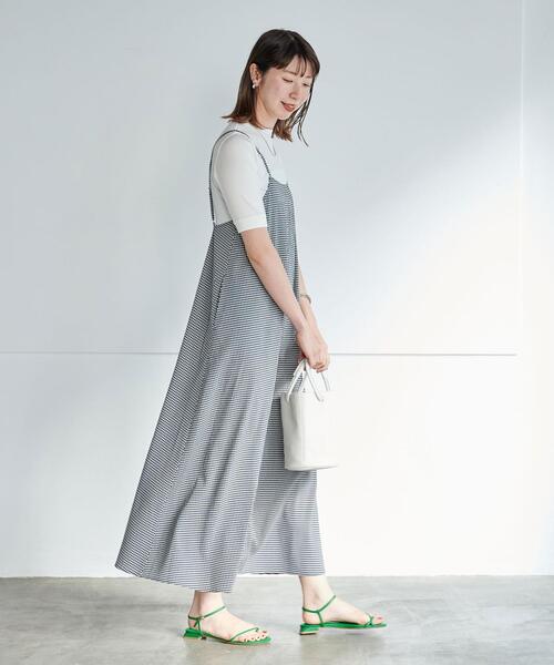 green label relaxing（グリーンレーベルリラクシング）の「【WEB限定】［ TALL /H166㎝～］サッカー キャミ ワンピース（ワンピース・レディース・オフホワイト/オレンジ/ネイビー・TALL）」の15枚目の写真