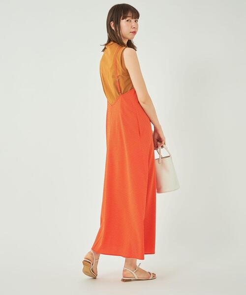 green label relaxing（グリーンレーベルリラクシング）の「【WEB限定】［ TALL /H166㎝～］サッカー キャミ ワンピース（ワンピース・レディース・オフホワイト/オレンジ/ネイビー・TALL）」の18枚目の写真