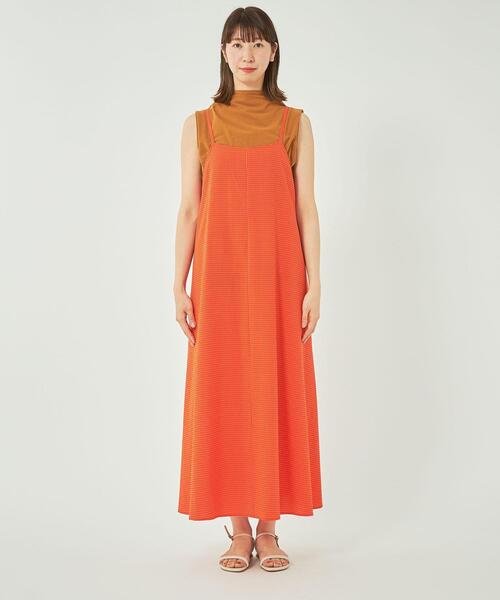 green label relaxing（グリーンレーベルリラクシング）の「【WEB限定】［ TALL /H166㎝～］サッカー キャミ ワンピース（ワンピース・レディース・オフホワイト/オレンジ/ネイビー・TALL）」の20枚目の写真