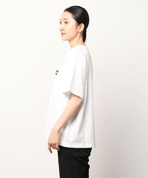 BOHEMIANS（ボヘミアンズ）の「BOHEMIANS/ボヘミアンズ　LOVE HAT HEART pt LOOSE S/S Tee　ラブハットプリントルーズティー（Tシャツ/カットソー・レディース・ホワイト/ブルーグレー・X-SMALL）」の3枚目の写真