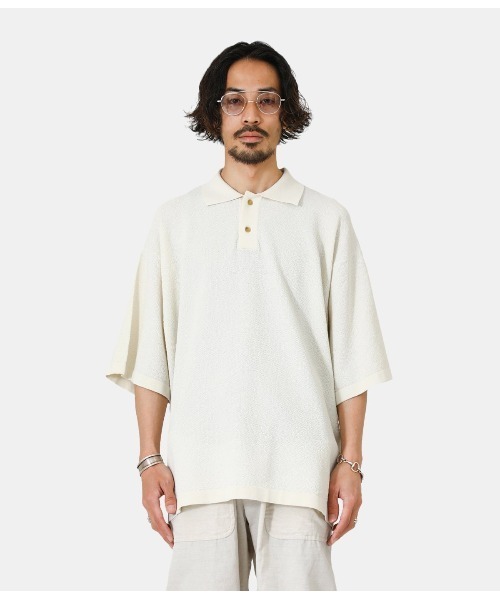 PORT BY ARK（ポートバイアーク）の「PORT BY ARK / ポートバイアーク：Big Polo：PO11-K002[COR]（ポロシャツ・メンズ・ブラック/ベージュ系その他・FREE）」の22枚目の写真