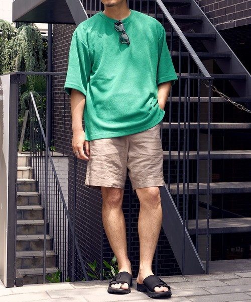 CIAOPANIC TYPY(チャオパニックティピー)の「テックワッフル半袖Tee(Tシャツ/カットソー・メンズ・ホワイト/ブラック/サックスブルー/グリーン/グレイッシュベージュ・L/M/S)」の21枚目の写真