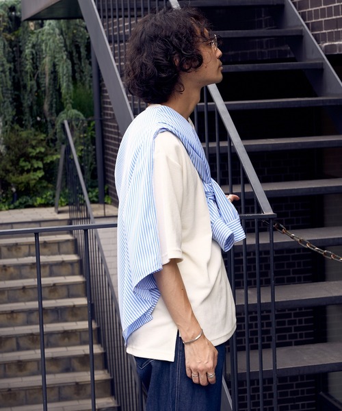 CIAOPANIC TYPY(チャオパニックティピー)の「テックワッフル半袖Tee(Tシャツ/カットソー・メンズ・ホワイト/ブラック/サックスブルー/グリーン/グレイッシュベージュ・L/M/S)」の7枚目の写真