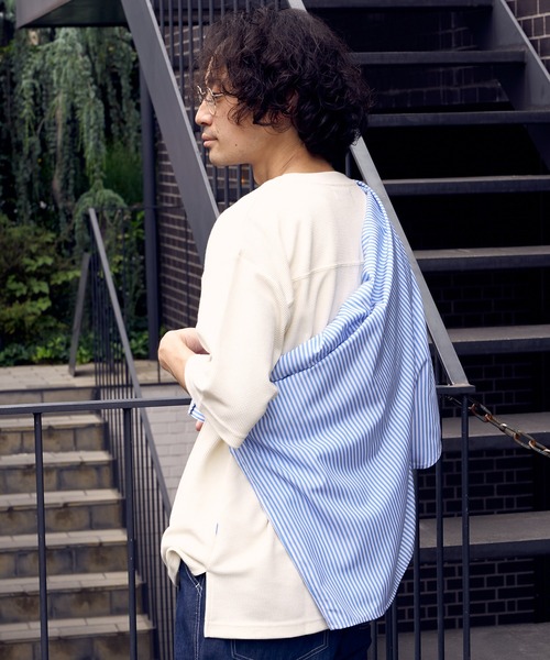 CIAOPANIC TYPY(チャオパニックティピー)の「テックワッフル半袖Tee(Tシャツ/カットソー・メンズ・ホワイト/ブラック/サックスブルー/グリーン/グレイッシュベージュ・L/M/S)」の8枚目の写真