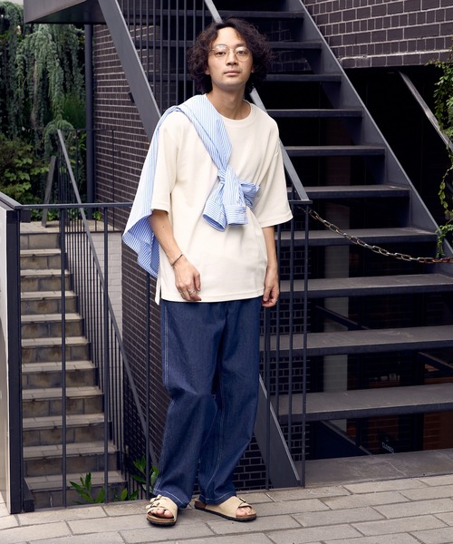 CIAOPANIC TYPY(チャオパニックティピー)の「テックワッフル半袖Tee(Tシャツ/カットソー・メンズ・ホワイト/ブラック/サックスブルー/グリーン/グレイッシュベージュ・L/M/S)」の9枚目の写真