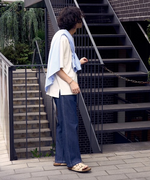 CIAOPANIC TYPY(チャオパニックティピー)の「テックワッフル半袖Tee(Tシャツ/カットソー・メンズ・ホワイト/ブラック/サックスブルー/グリーン/グレイッシュベージュ・L/M/S)」の10枚目の写真