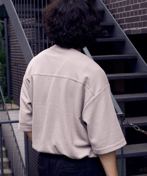 CIAOPANIC TYPY(チャオパニックティピー)の「テックワッフル半袖Tee(Tシャツ/カットソー・メンズ・ホワイト/ブラック/サックスブルー/グリーン/グレイッシュベージュ・L/M/S)」の14枚目の写真