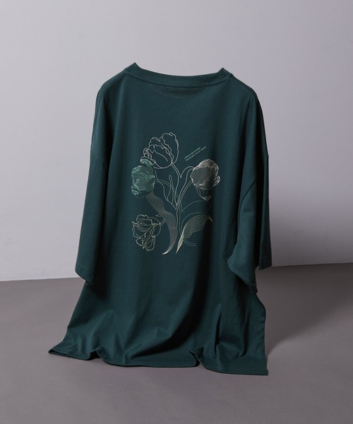 iisy（イージー）の「【 iisy 】ウェーブフラワーバックプリントTEE（Tシャツ/カットソー・メンズ・ホワイト/ダークグリーン/ブラック・S/M/L/XL）」の3枚目の写真