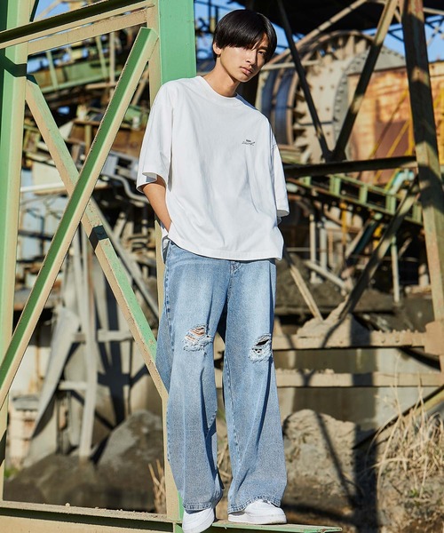 iisy（イージー）の「【 iisy 】ウェーブフラワーバックプリントTEE（Tシャツ/カットソー・メンズ・ホワイト/ダークグリーン/ブラック・S/M/L/XL）」の7枚目の写真