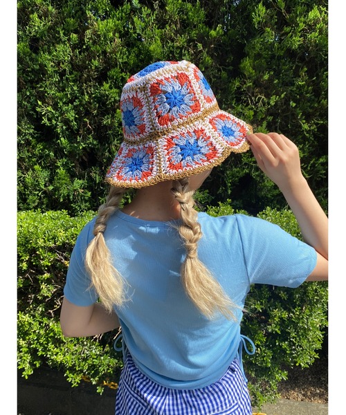 WC（ダブル シー）の「サマークロシェハット（ハット・レディース・グリーン/ブルー/ブラウン/ベージュ・FREE）」の2枚目の写真