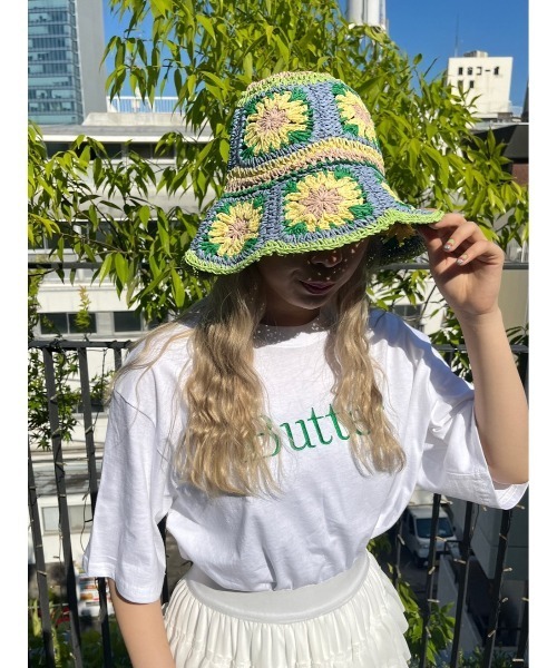WC（ダブル シー）の「サマークロシェハット（ハット・レディース・グリーン/ブルー/ブラウン/ベージュ・FREE）」の4枚目の写真