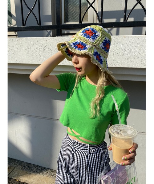 WC（ダブル シー）の「サマークロシェハット（ハット・レディース・グリーン/ブルー/ブラウン/ベージュ・FREE）」の12枚目の写真