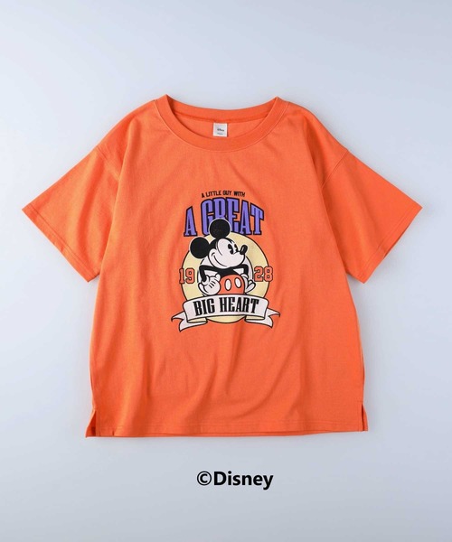 Disney（ディズニー）の「ミッキープリントＴシャツ（Tシャツ/カットソー・レディース・ホワイト/オレンジ/ダークグレー・M/L）」の6枚目の写真